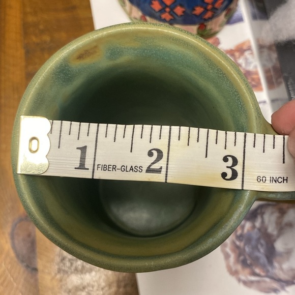 Vintage Hugh Crosby Pottery Mug Handmade Flower Tulip Blue Green Nova Scotia Art - Picture 11 of 13